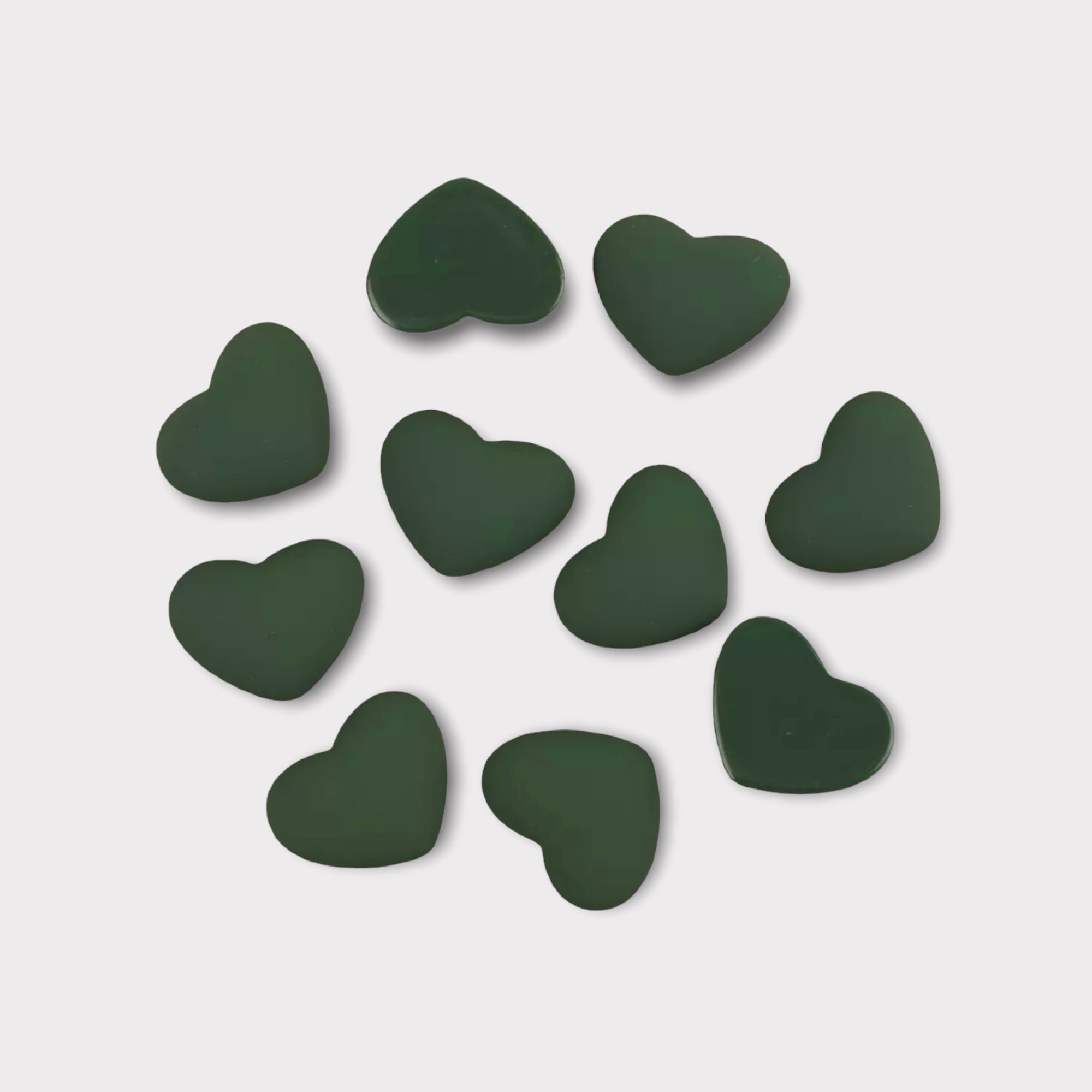 18mm Matte Resin Heart Gems – Glue-On (Sold in Pairs)