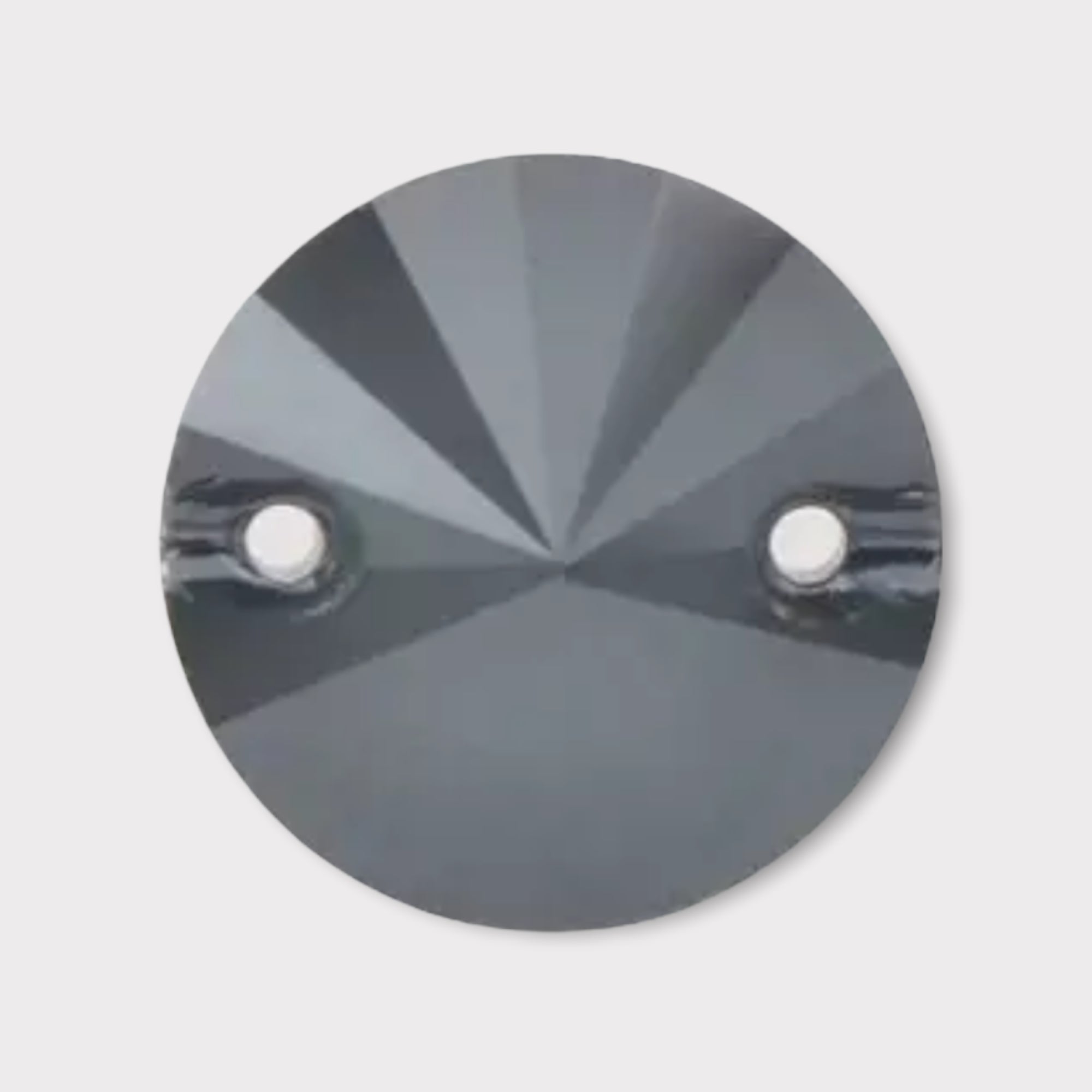 14mm Smokey Glass Rivoli – Sew-On, 2-Hole (Sold in Pairs)