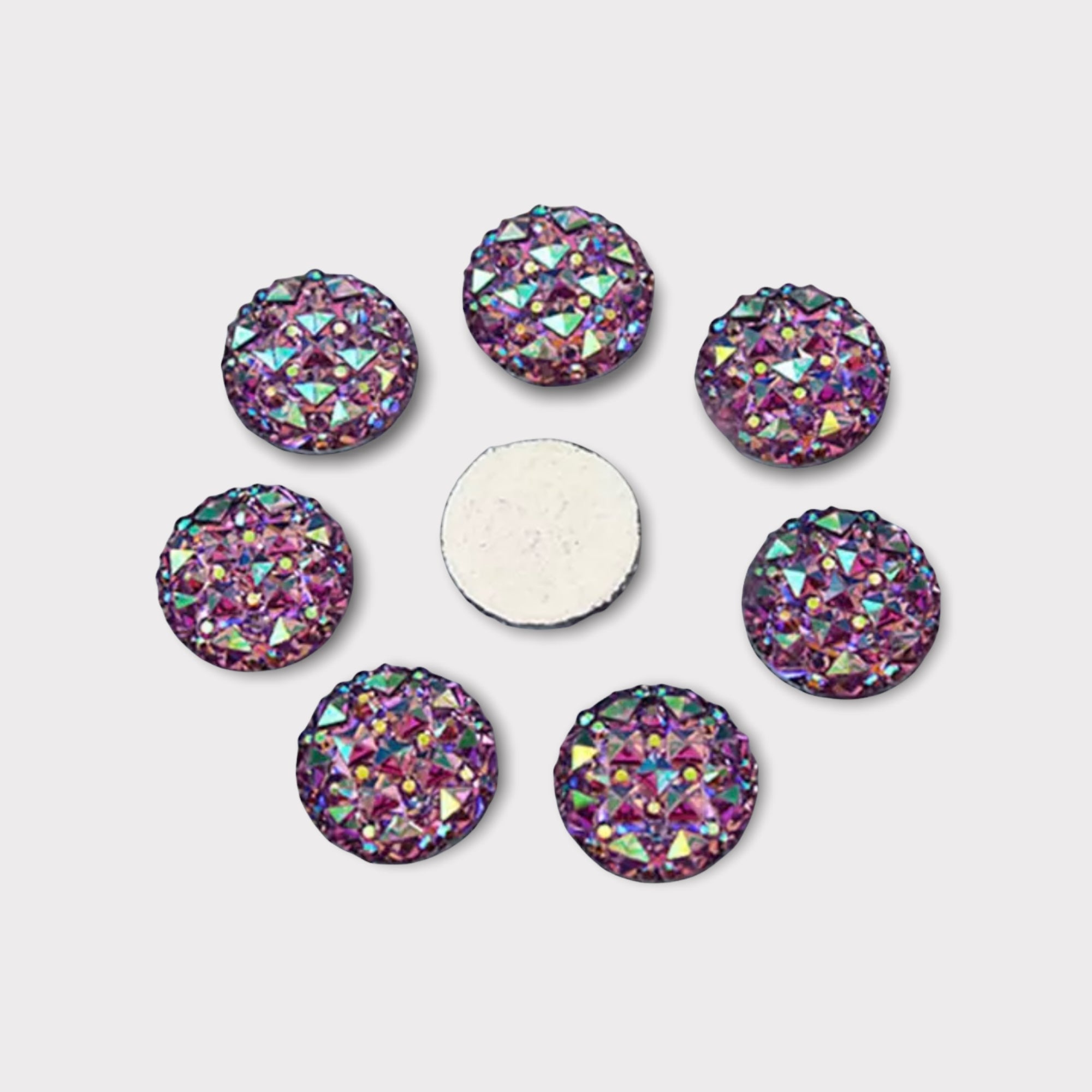 12mm AB Resin Round Spikes – Sold in Pairs (Multiple Colours Available)