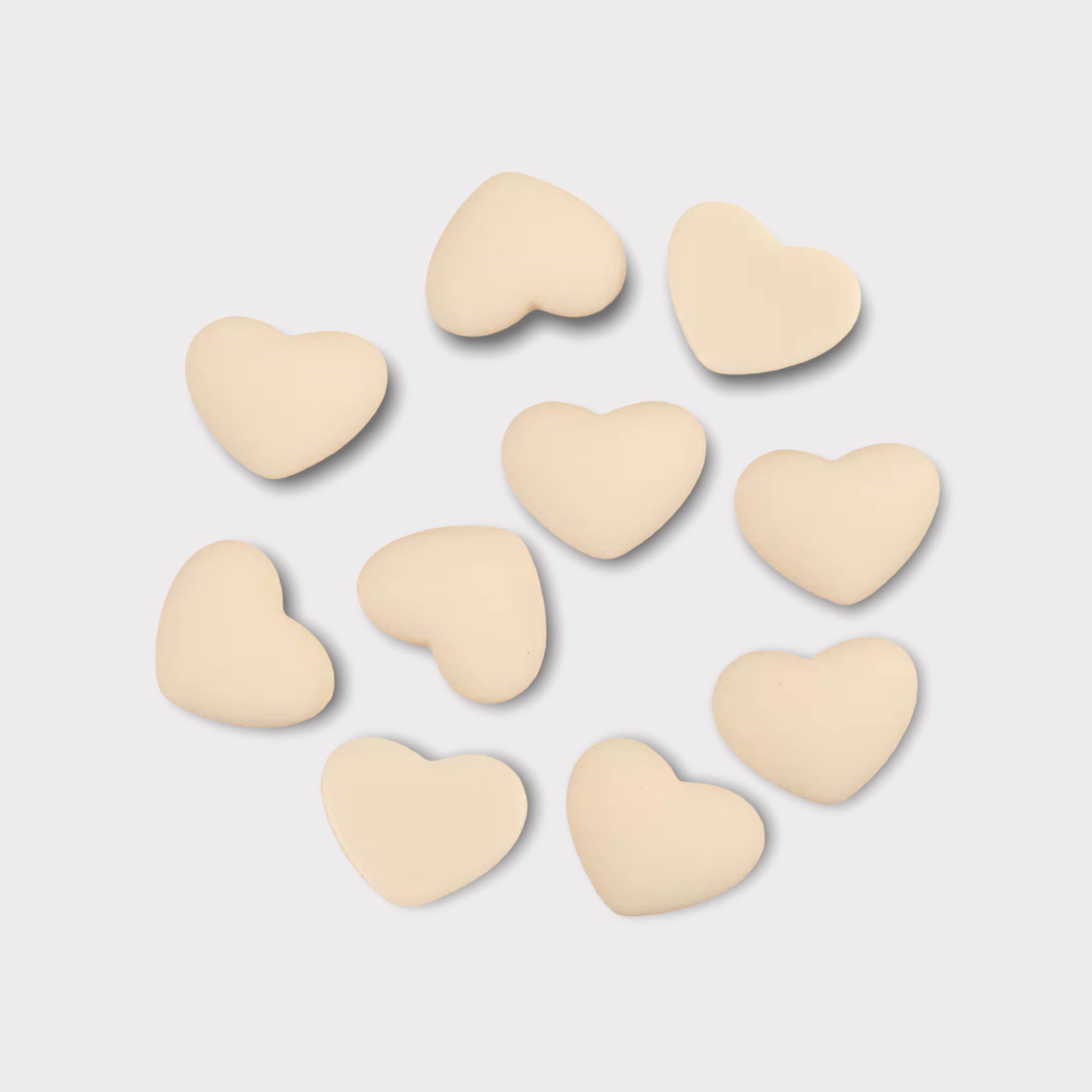 18mm Matte Resin Heart Gems – Glue-On (Sold in Pairs)
