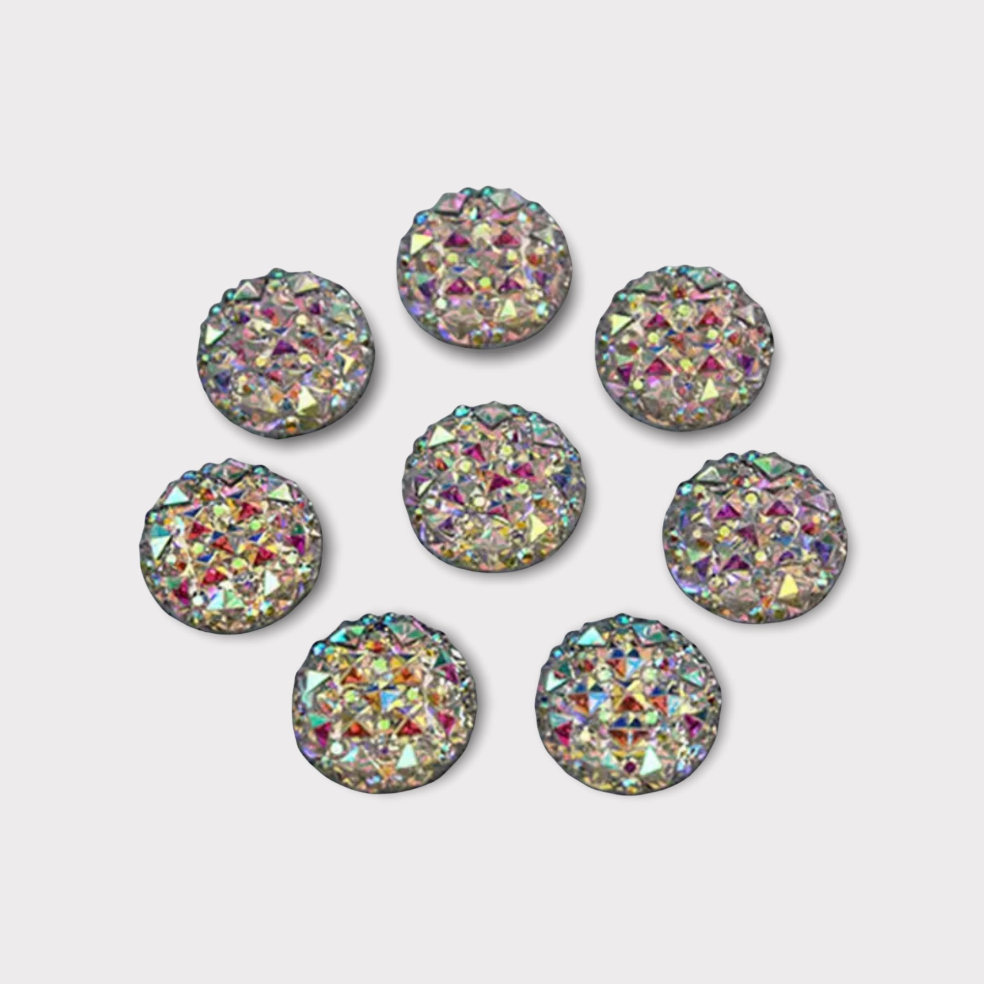 12mm AB Resin Round Spikes – Sold in Pairs (Multiple Colours Available)