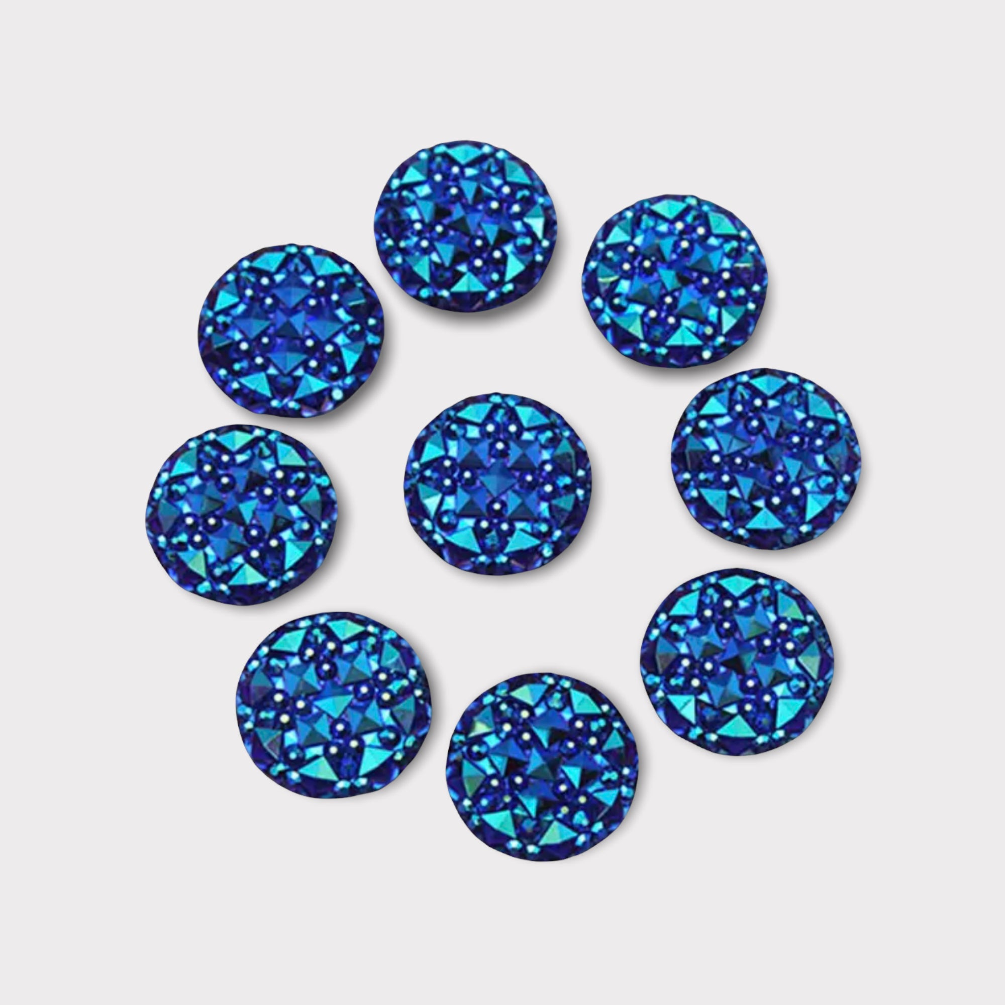 12mm AB Resin Round Spikes – Sold in Pairs (Multiple Colours Available)