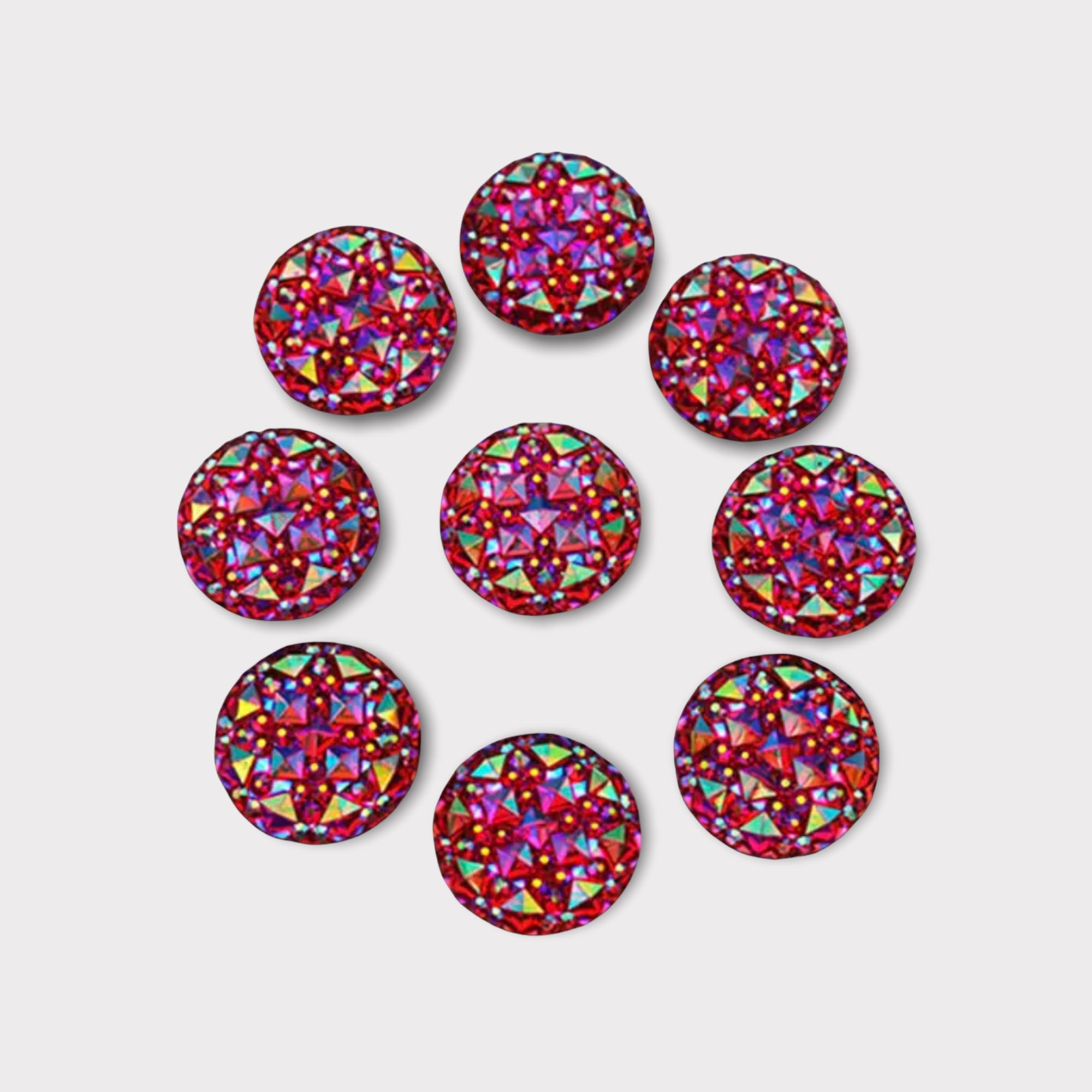 12mm AB Resin Round Spikes – Sold in Pairs (Multiple Colours Available)