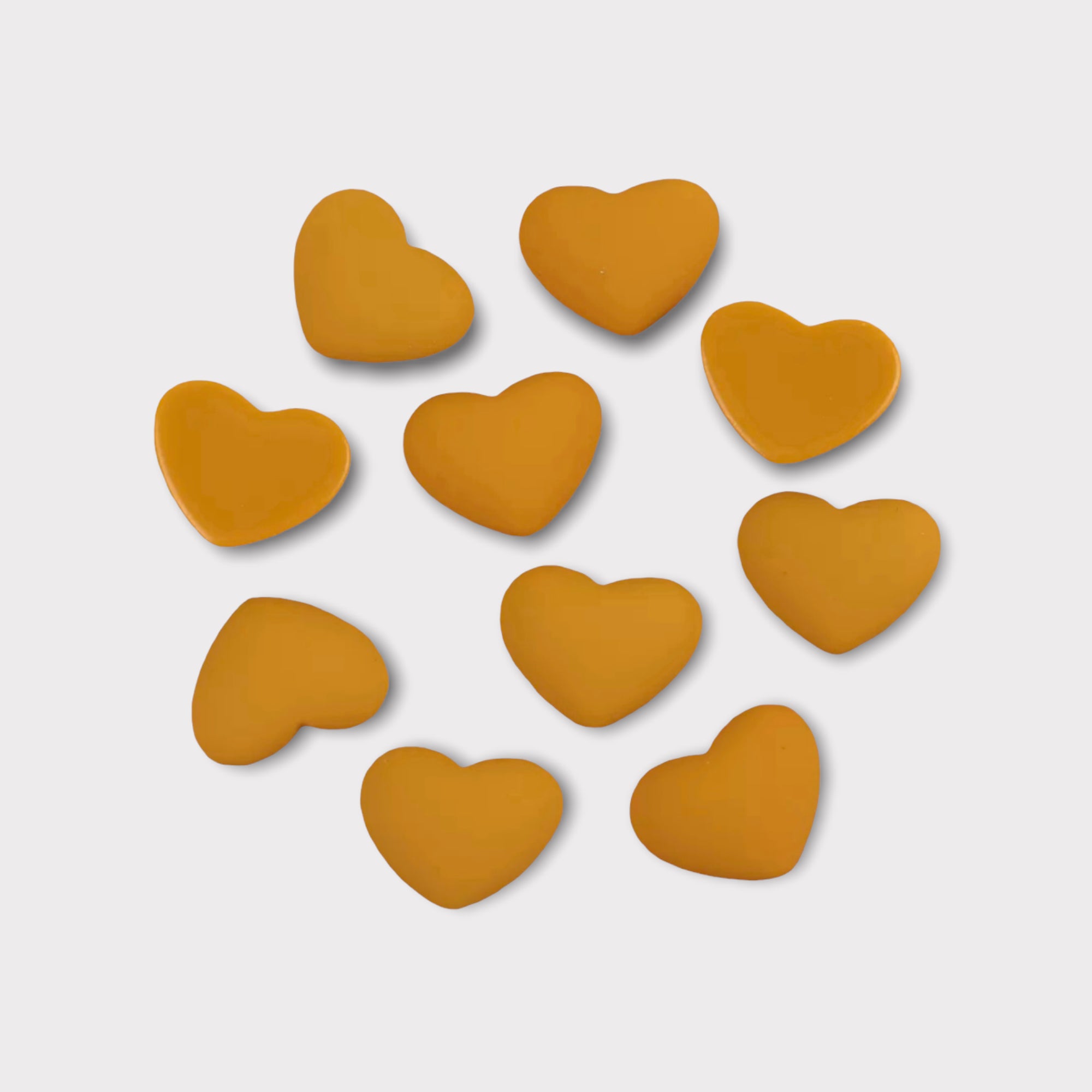 18mm Matte Resin Heart Gems – Glue-On (Sold in Pairs)