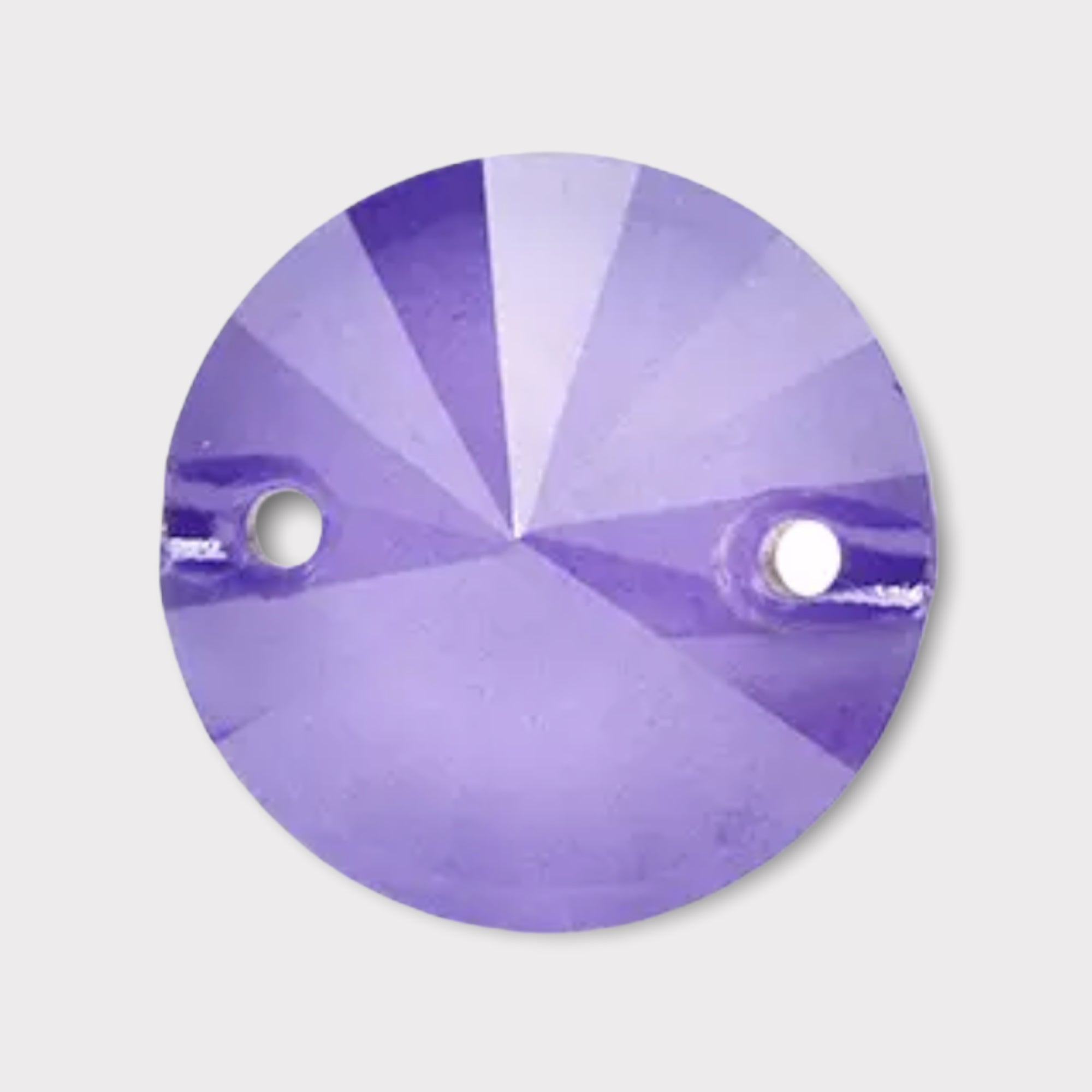 14mm Smokey Glass Rivoli – Sew-On, 2-Hole (Sold in Pairs)