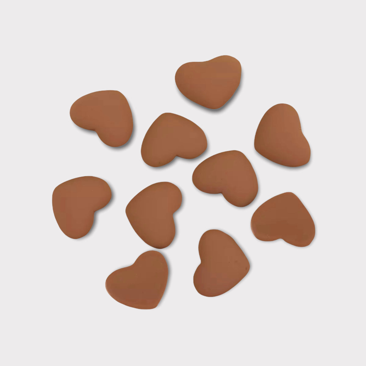 18mm Matte Resin Heart Gems – Glue-On (Sold in Pairs)