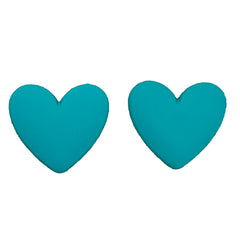 33*36mm Turquoise Matte Heart Shaped Resin Cab, Sold in Pairs