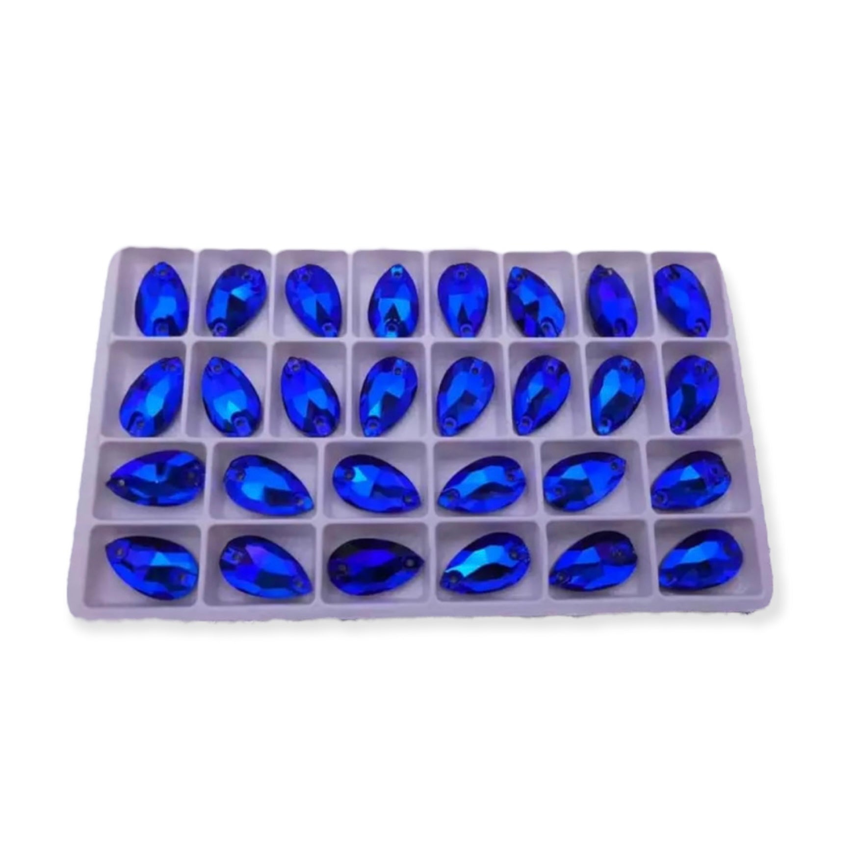 11×18mm Fancy Glass AB Tear Drop – Sew-On Crystals (Sold in Pairs)