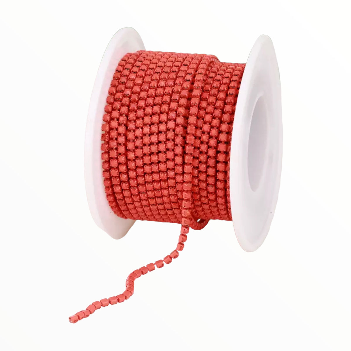 1 Yard SS6 Coral Colourful Metal Chain Rhinestone Banding