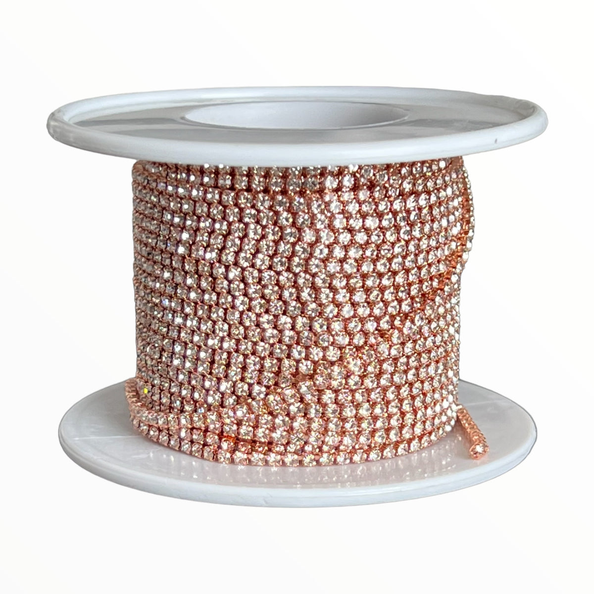 1 Yard SS4.5 Crystal Rose Gold Metal Chain Rhinestone Banding