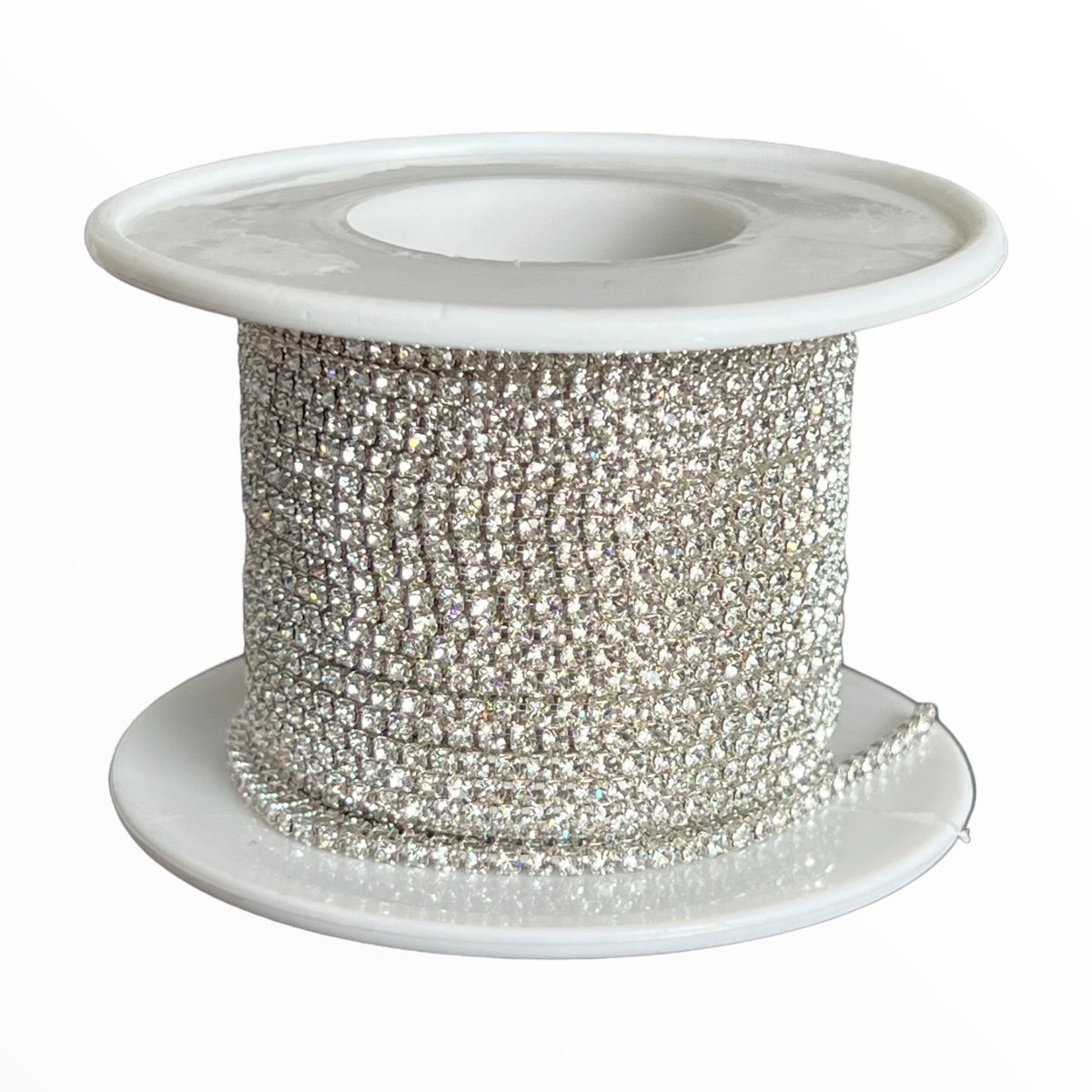 1 Yard SS4.5 Silver Crystal Metal Chain Rhinestone Banding