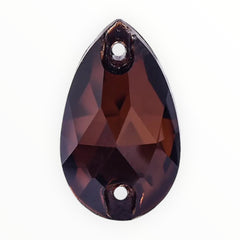 17×28mm Smoked Topaz Teardrop AAAAA Glass Crystal – Sew-On Gems